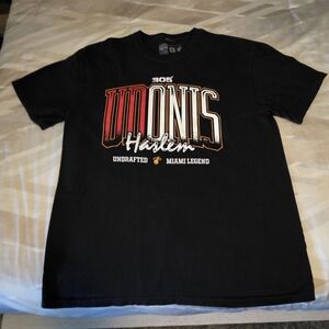Black Short Sleeve Tee with Bold Udonis Haslem Graphic